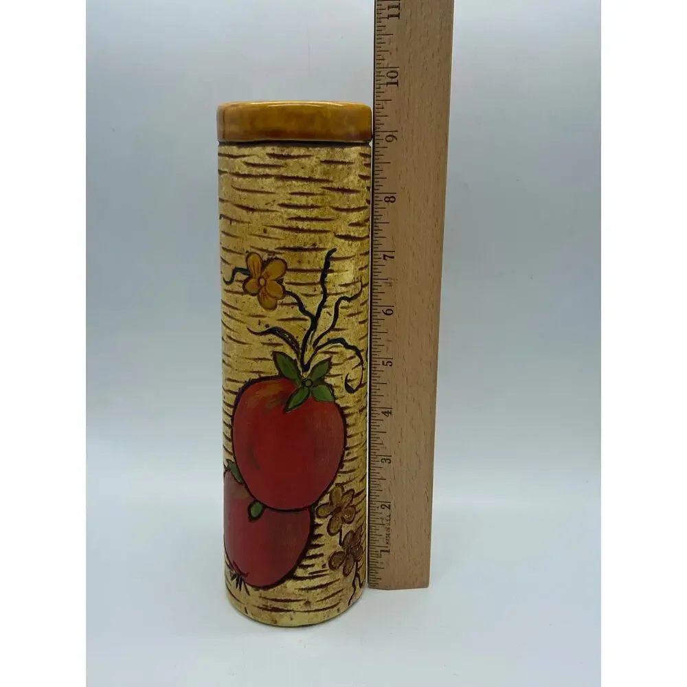 MCM studio pottery 9”‎ Vase fruit and Vegetable signed